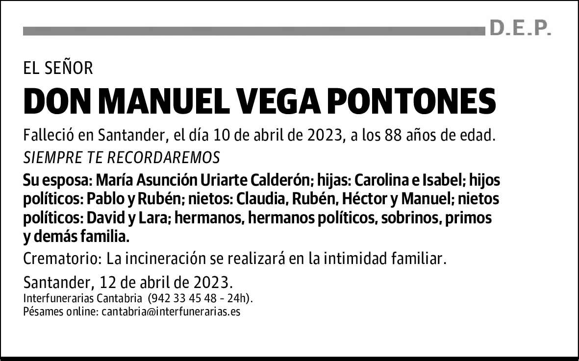 DON MANUEL VEGA PONTONES