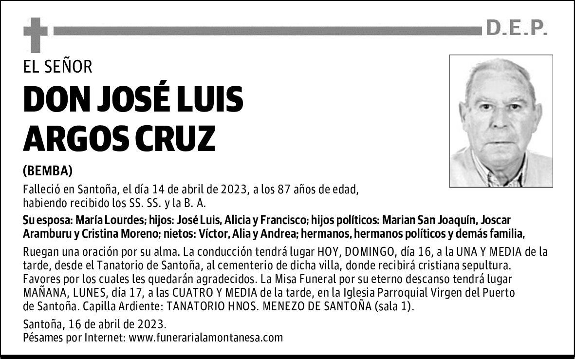 DON JOSÉ LUIS ARGOS CRUZ