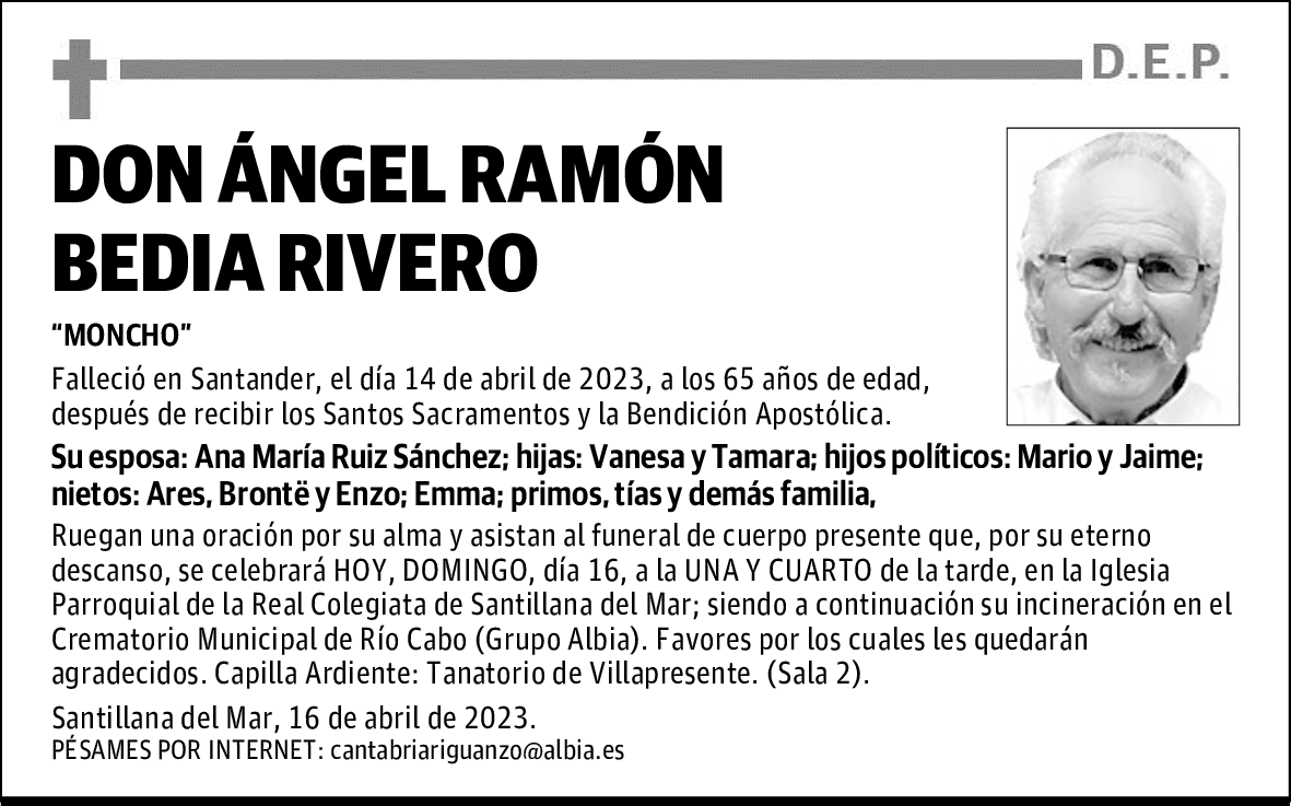 DON ÁNGEL RAMÓN BEDIA RIVERO
