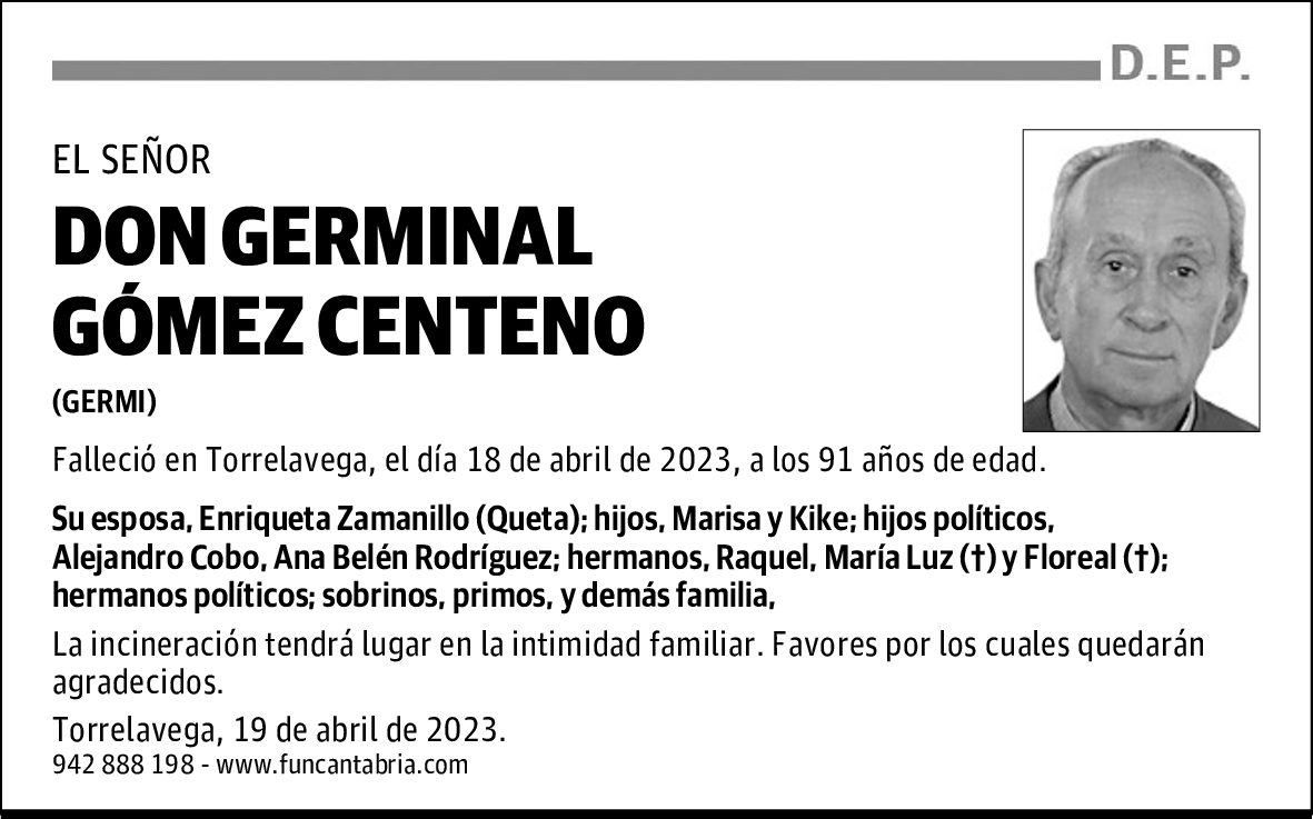 DON GERMINAL GÓMEZ CENTENO