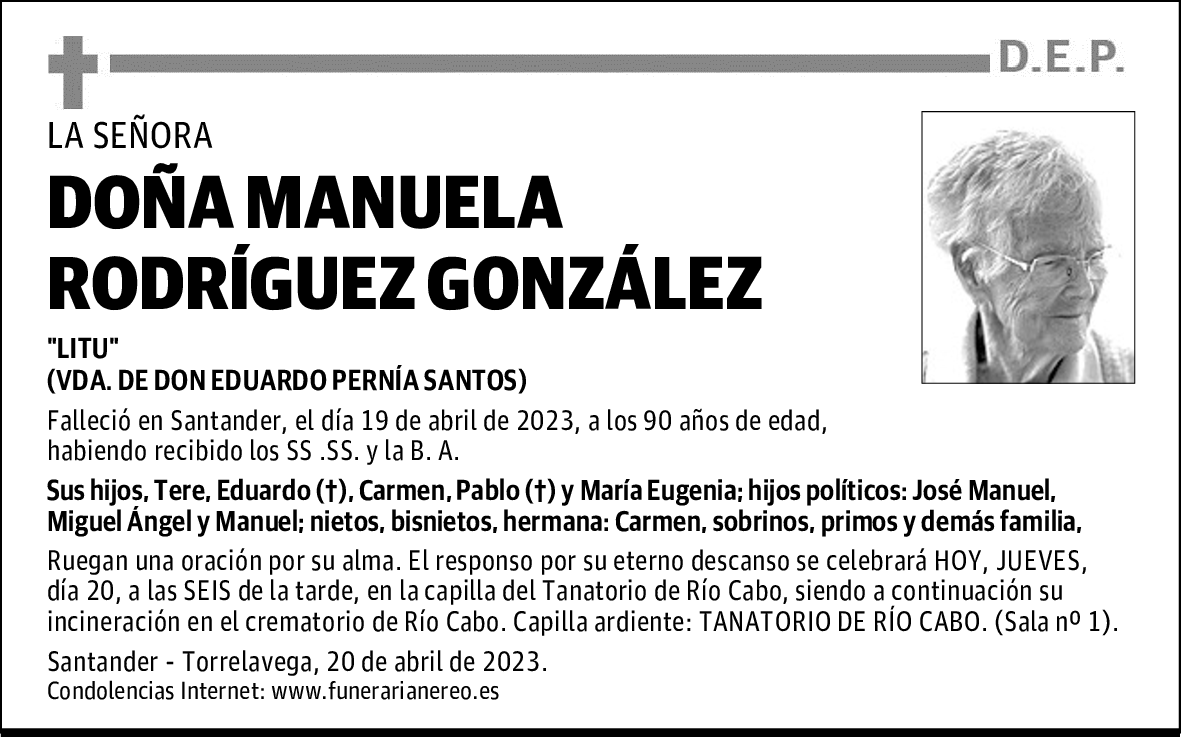 DOÑA MANUELA RODRÍGUEZ GONZÁLEZ