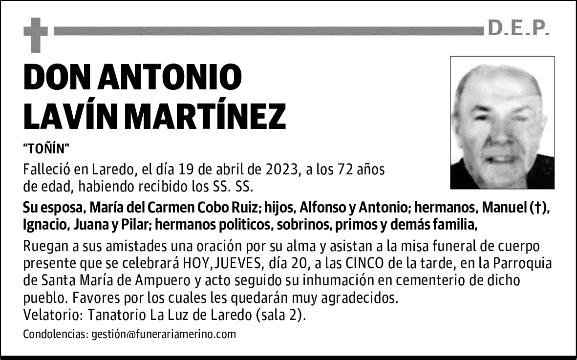 DON ANTONIO LAVÍN MARTÍNEZ