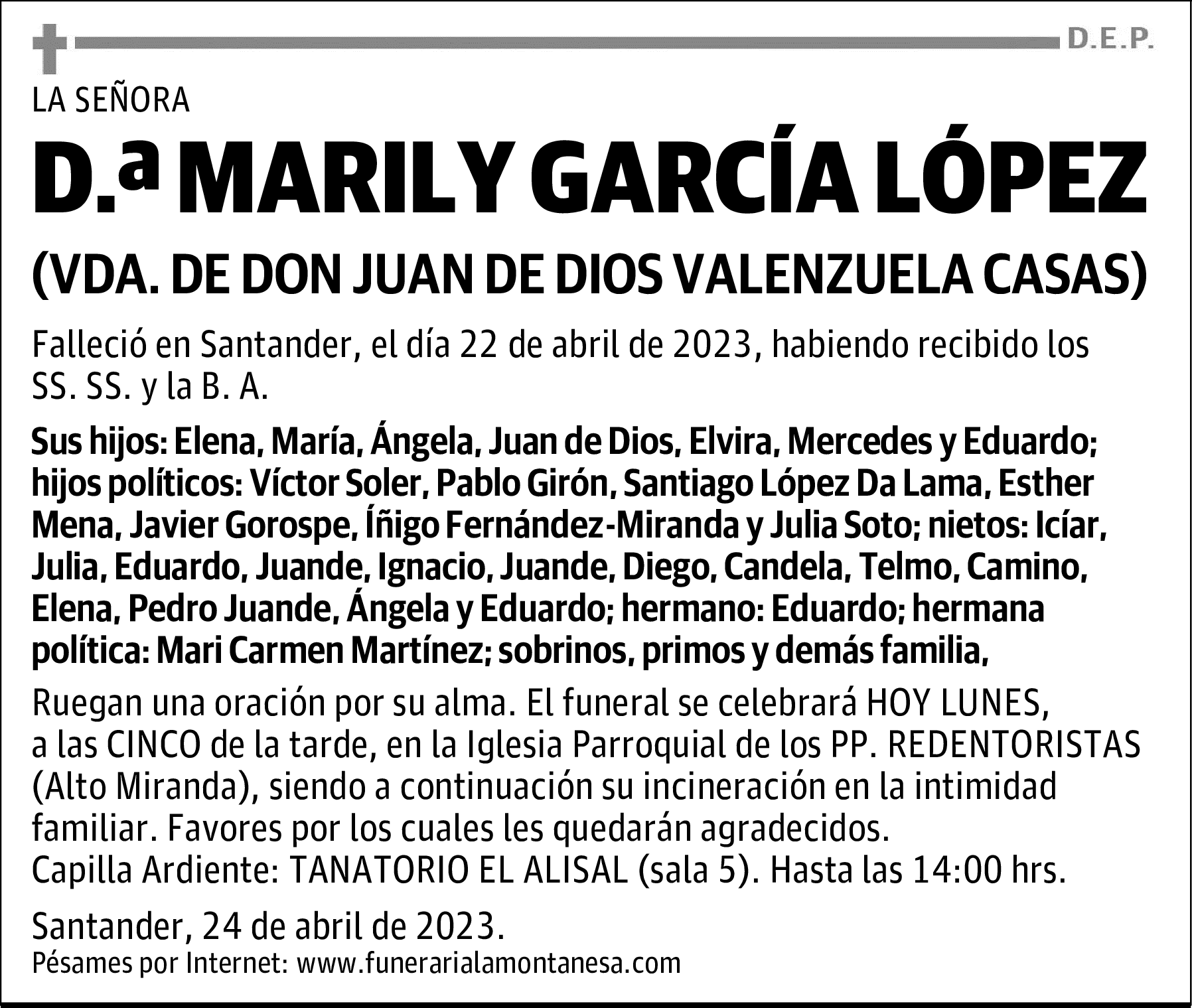 DOÑA MARILY GARCÍA LÓPEZ