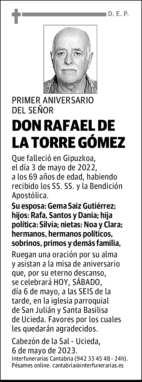 DON RAFAEL DE LA TORRE GÓMEZ
