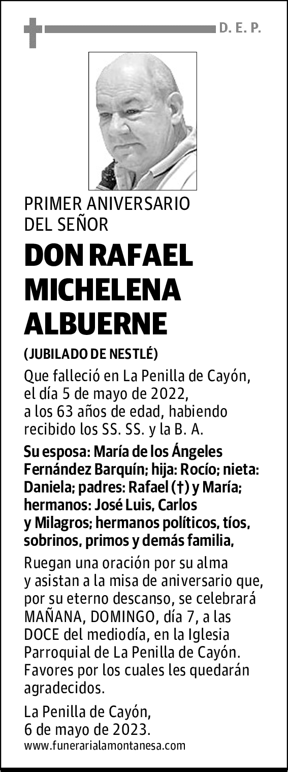 DON RAFAEL MICHELENA ALBUERNE