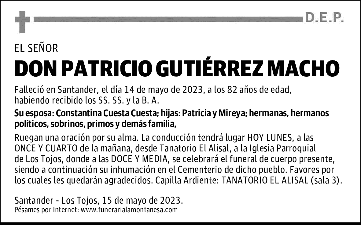 DON PATRICIO GUTIÉRREZ MACHO