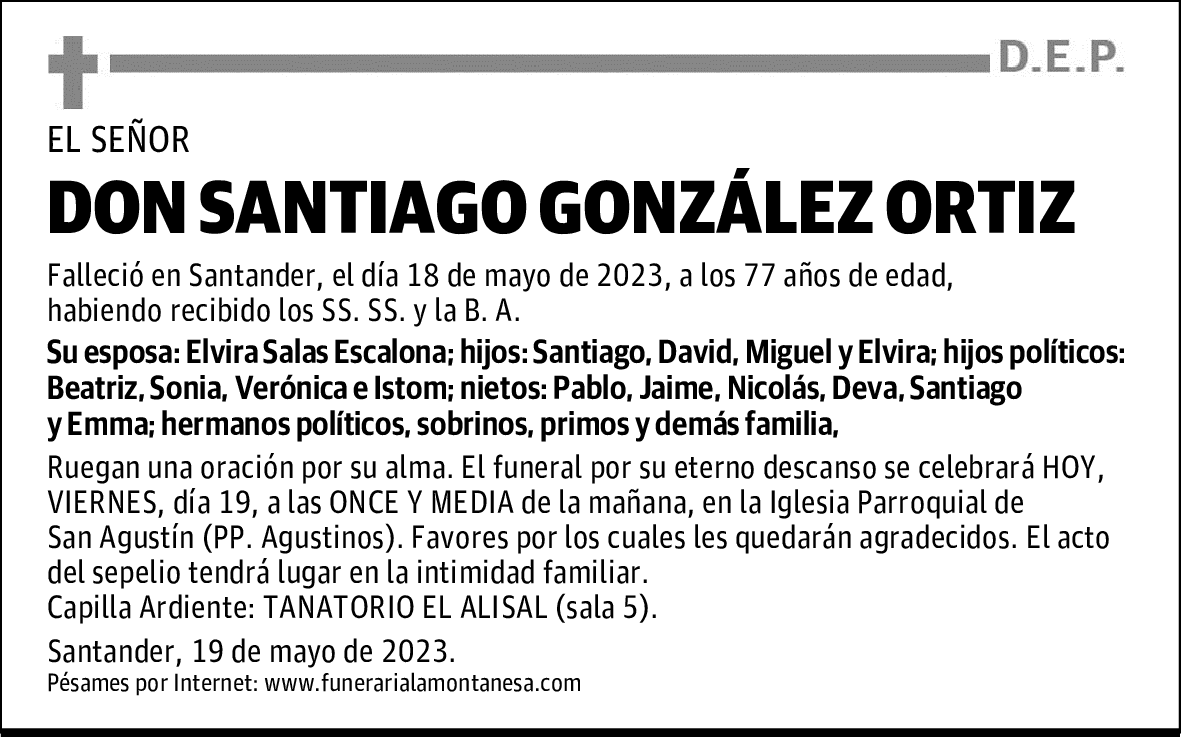 DON SANTIAGO GONZÁLEZ ORTIZ