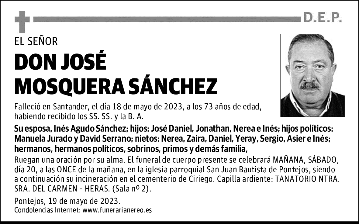 DON JOSÉ MOSQUERA SÁNCHEZ
