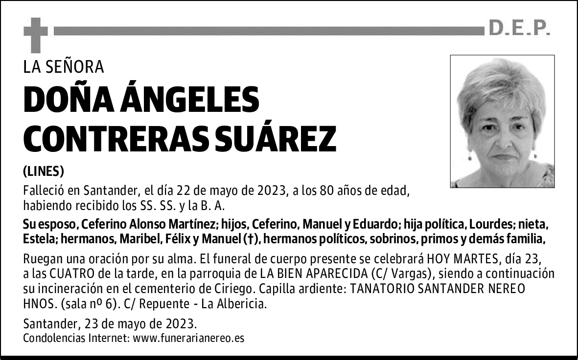 DOÑA ÁNGELES CONTRERAS SUÁREZ