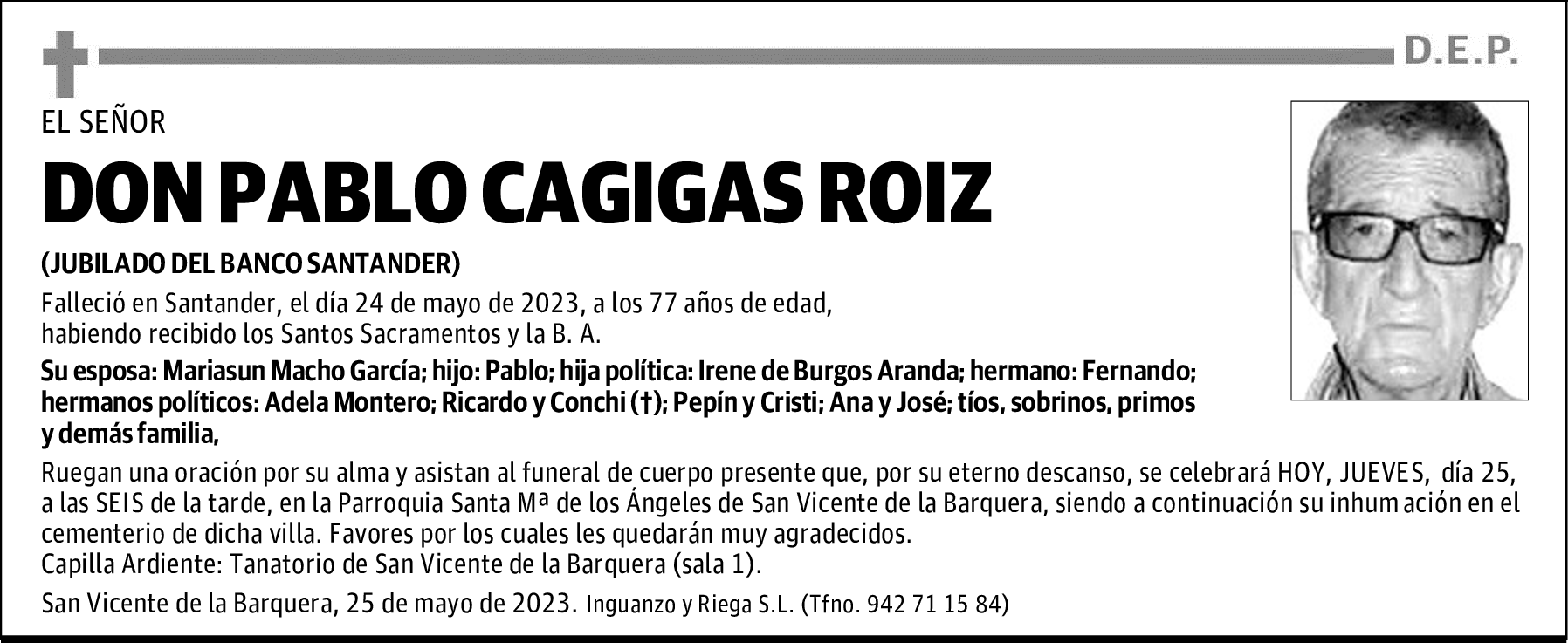 DON PABLO CAGIGAS ROIZ