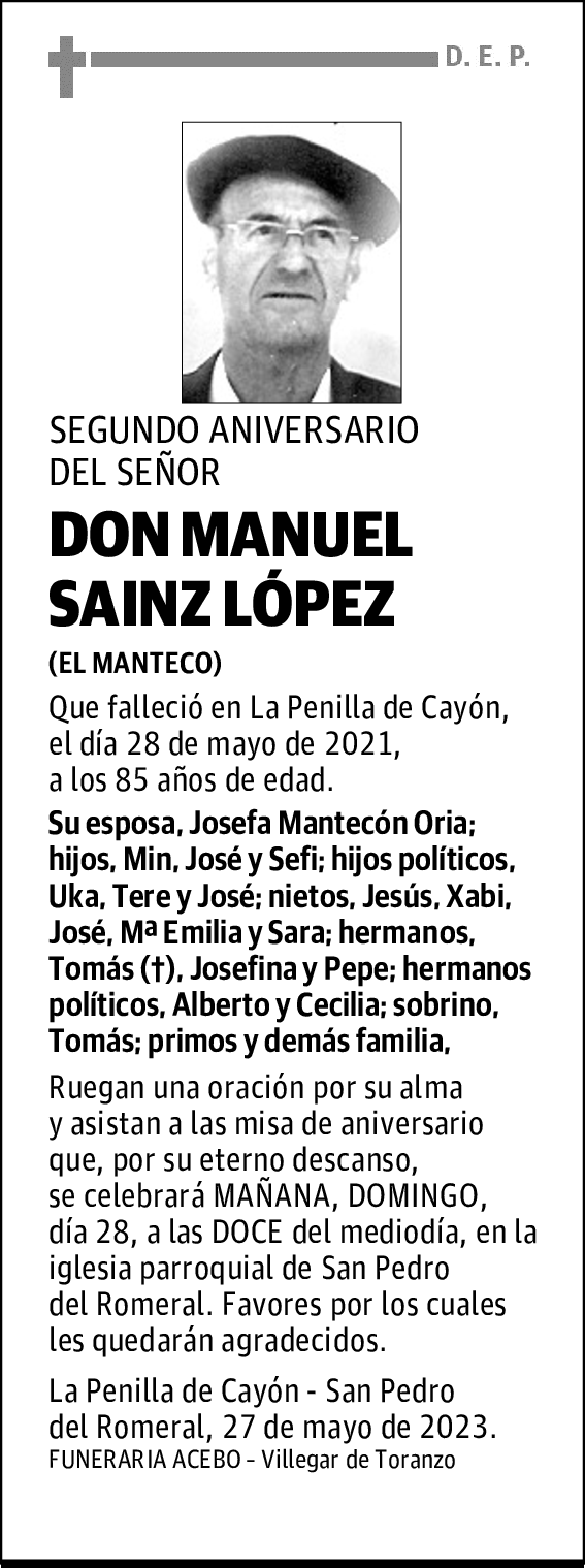 DON MANUEL SAINZ LÓPEZ