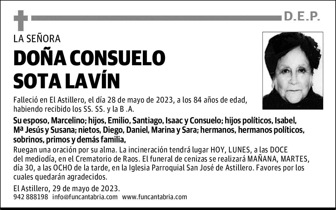 DOÑA CONSUELO SOTA LAVÍN