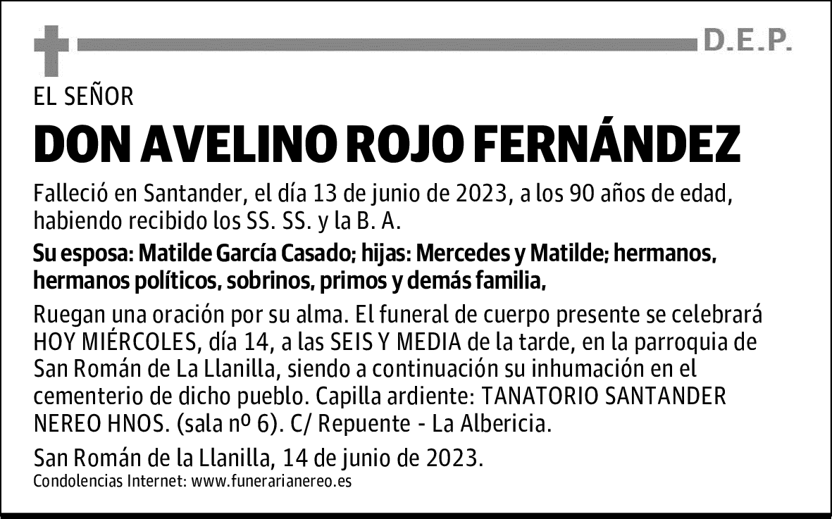 DON AVELINO ROJO FERNÁNDEZ
