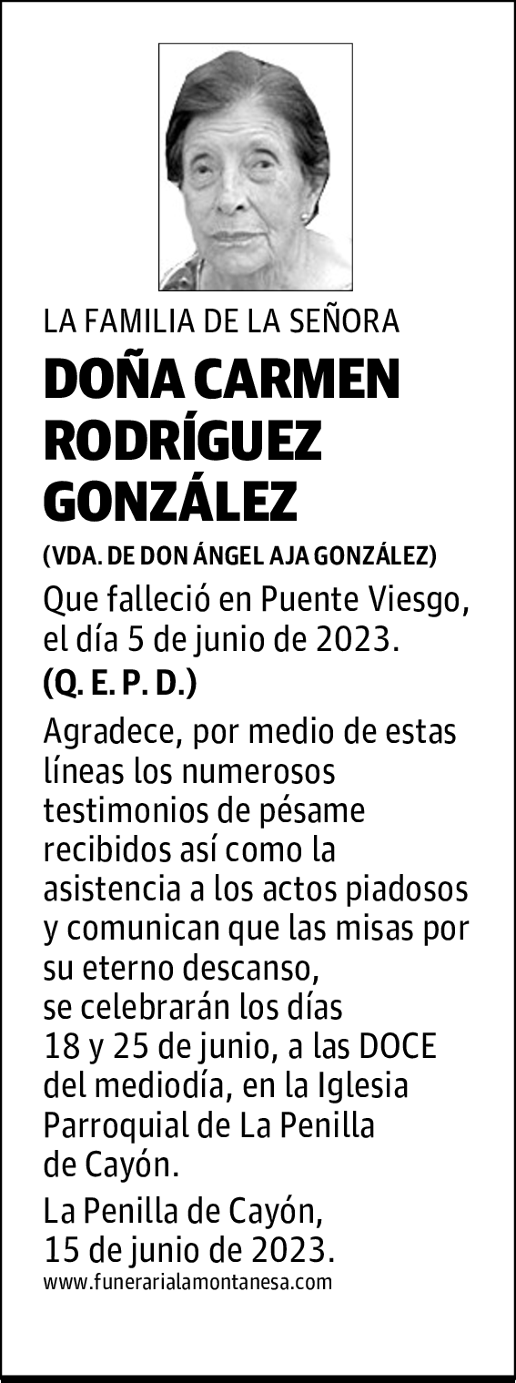 DOÑA CARMEN RODRÍGUEZ GONZÁLEZ