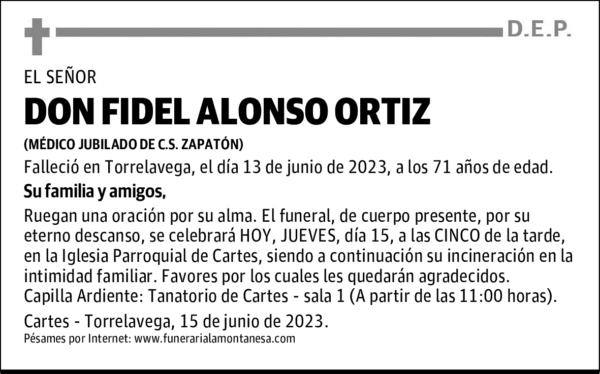 DON FIDEL ALONSO ORTIZ