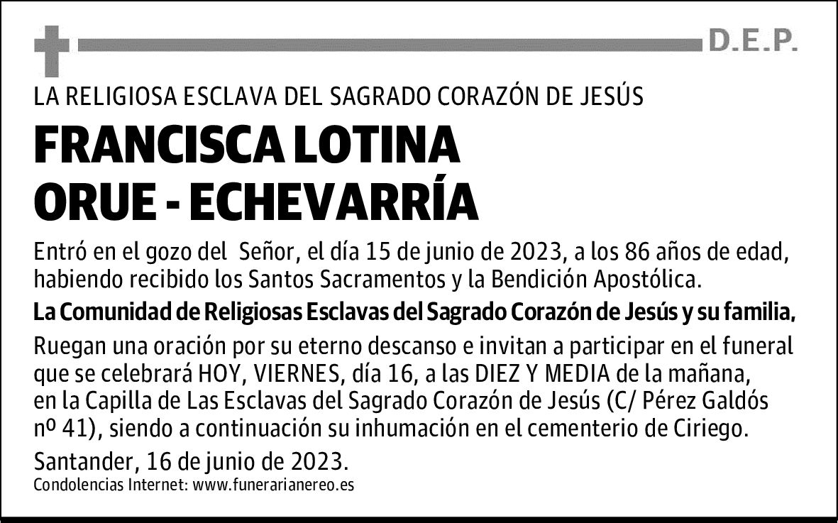 FRANCISCA LOTINA ORUE - ECHEVARRÍA