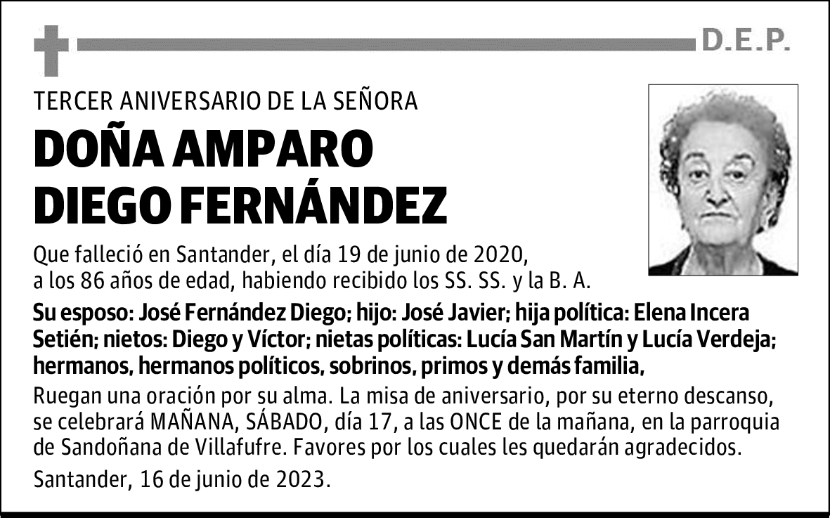 DOÑA AMPARO DIEGO FERNÁNDEZ