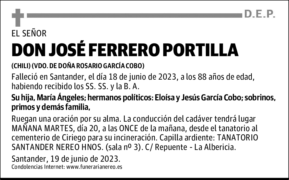 DON JOSÉ FERRERO PORTILLA