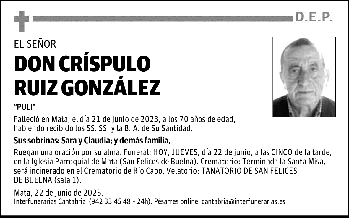 DON CRÍSPULO RUIZ GONZÁLEZ