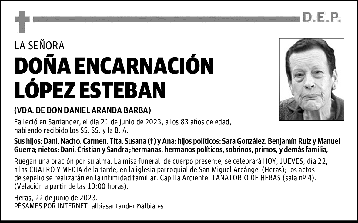 DOÑA ENCARNACIÓN LÓPEZ ESTEBAN