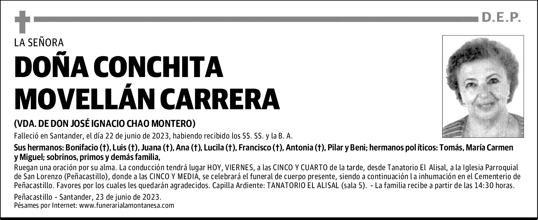 DOÑA CONCHITA MOVELLÁN CARRERA