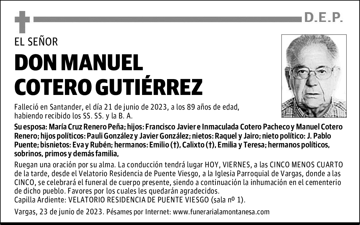 DON MANUEL COTERO GUTIÉRREZ