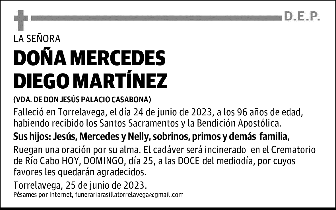 DOÑA MERCEDES DIEGO MARTÍNEZ
