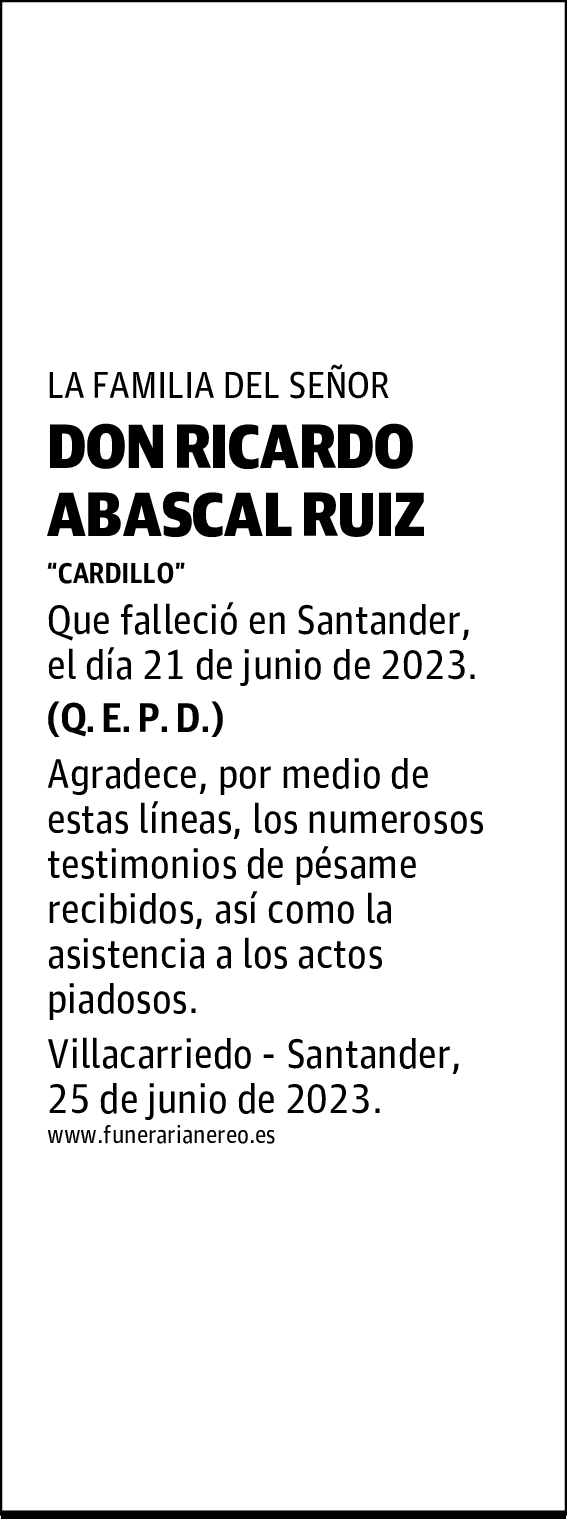 DON RICARDO ABASCAL RUIZ