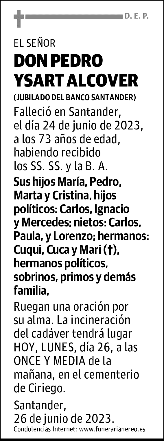 DON PEDRO YSART ALCOVER