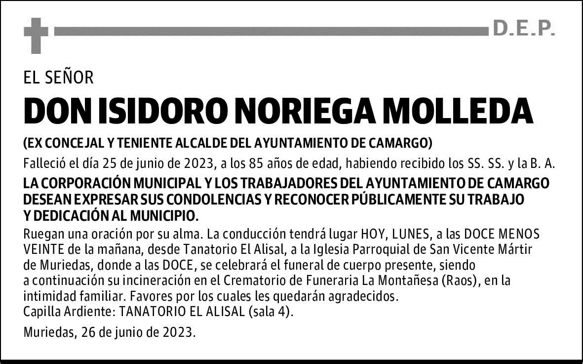 DON ISIDORO NORIEGA MOLLEDA