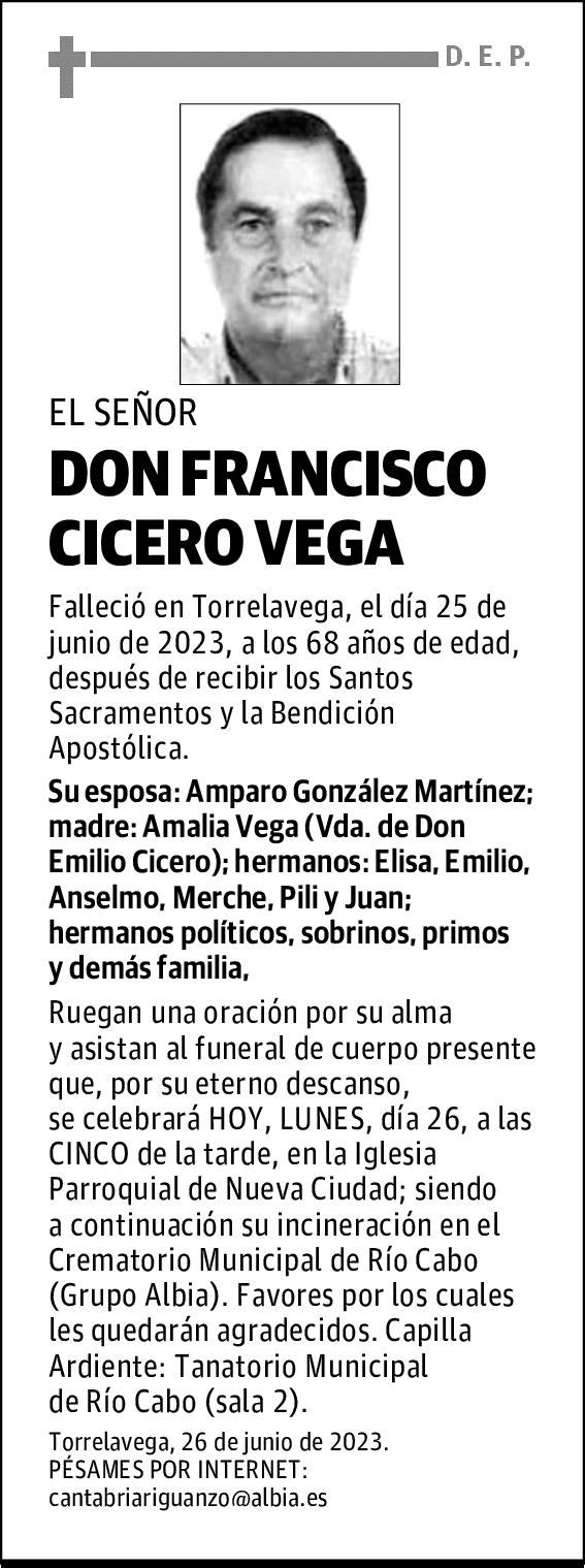 DON FRANCISCO CICERO VEGA