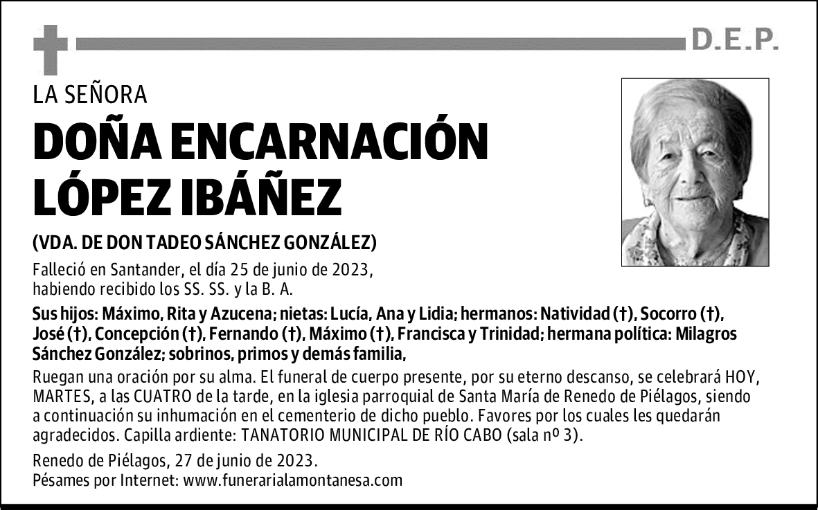 DOÑA ENCARNACIÓN LÓPEZ IBÁÑEZ