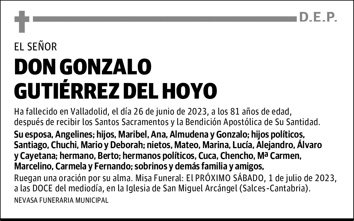DON GONZALO GUTIÉRREZ DEL HOYO