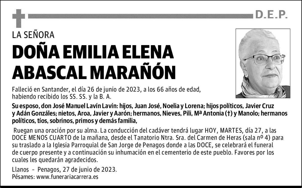 DOÑA EMILIA ELENA ABASCAL MARAÑÓN
