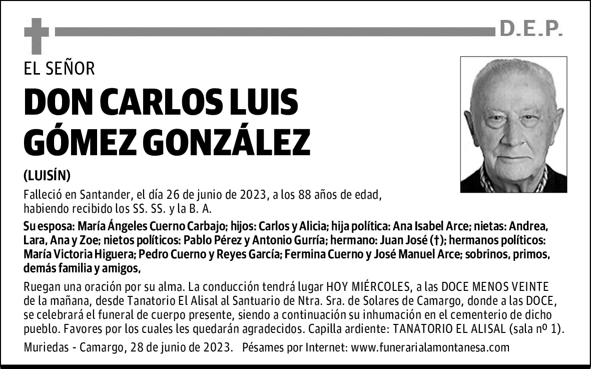 DON CARLOS LUIS GÓMEZ GONZÁLEZ