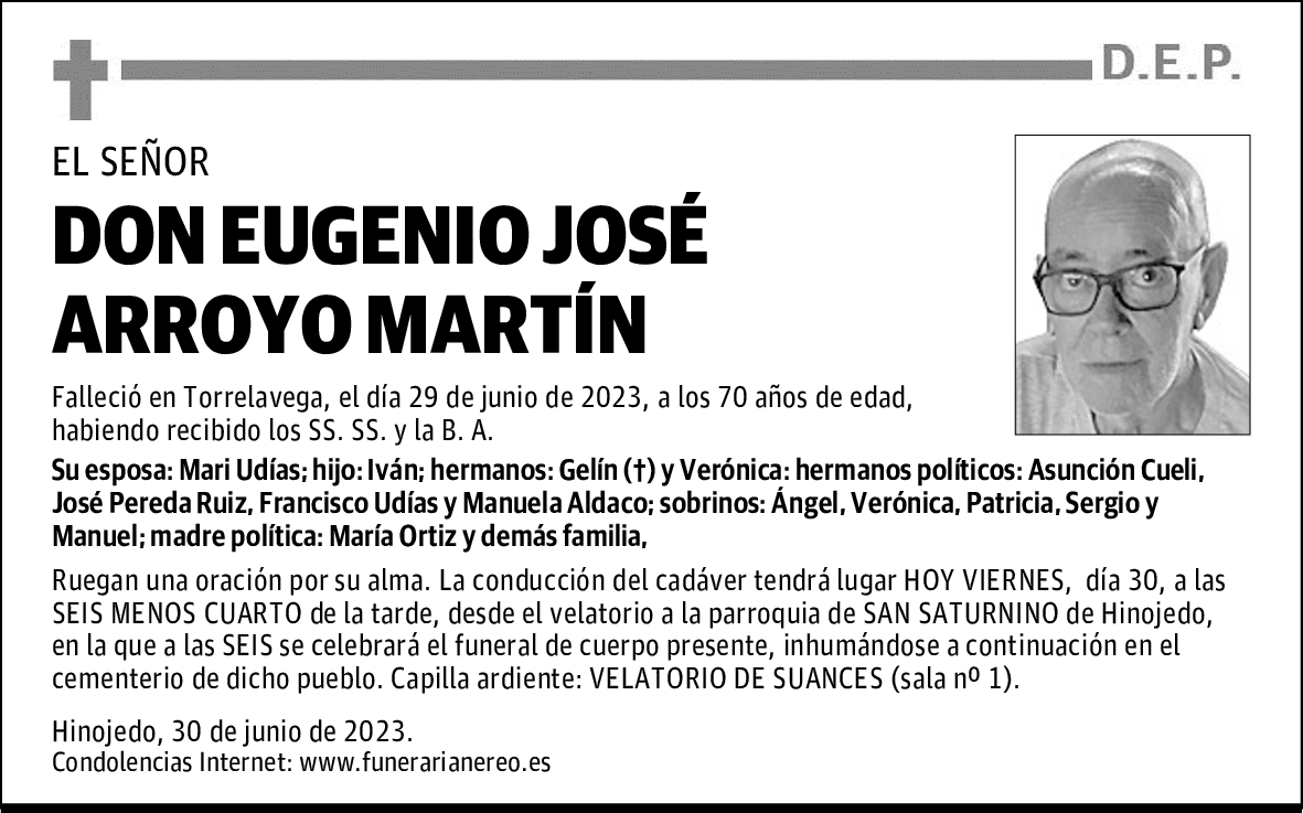 DON EUGENIO JOSÉ ARROYO MARTÍN