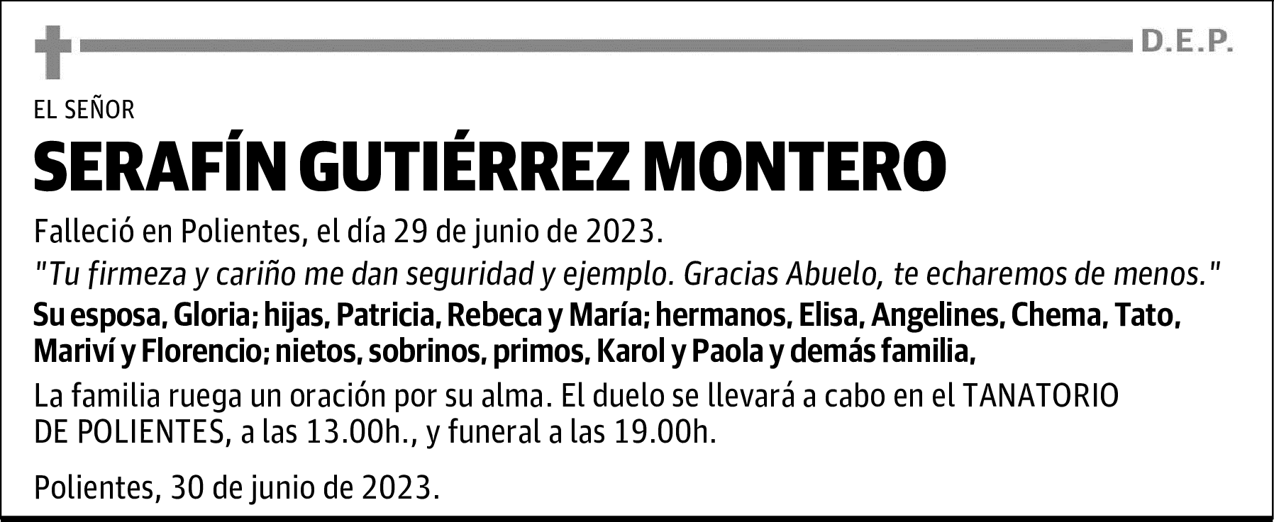 SERAFÍN GUTIÉRREZ MONTERO