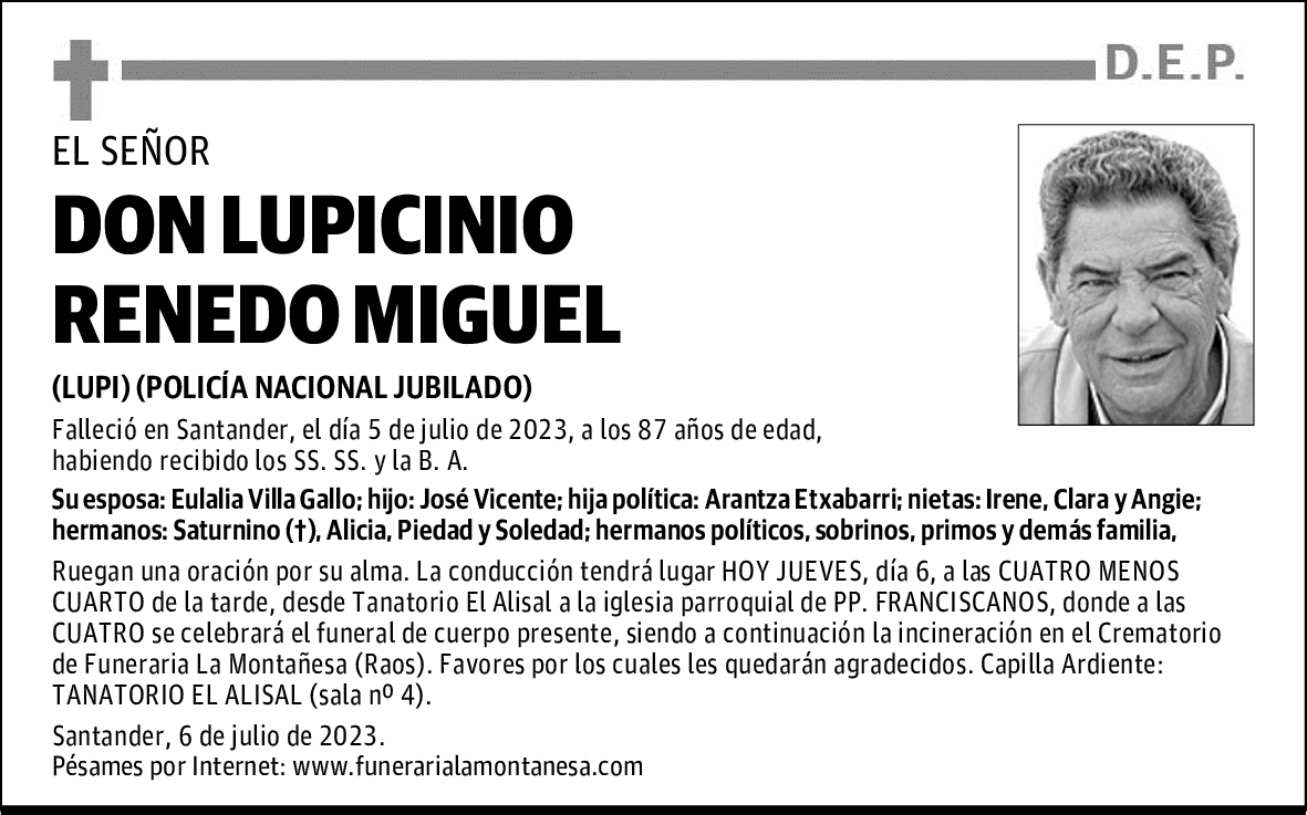 DON LUPICINIO RENEDO MIGUEL