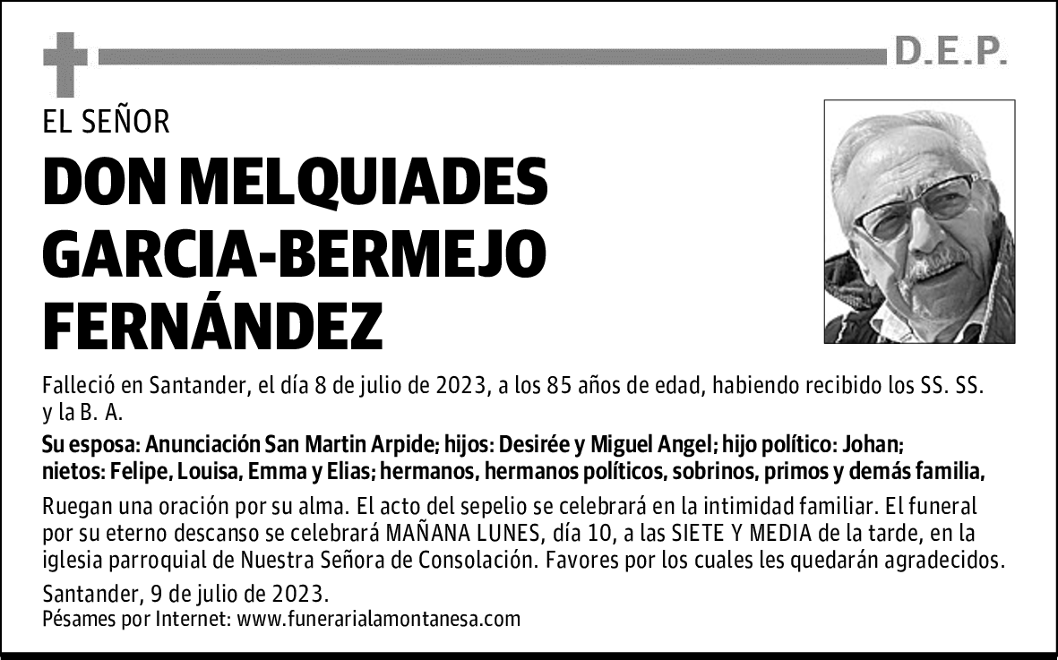 DON MELQUIADES GARCIA-BERMEJO FERNÁNDEZ