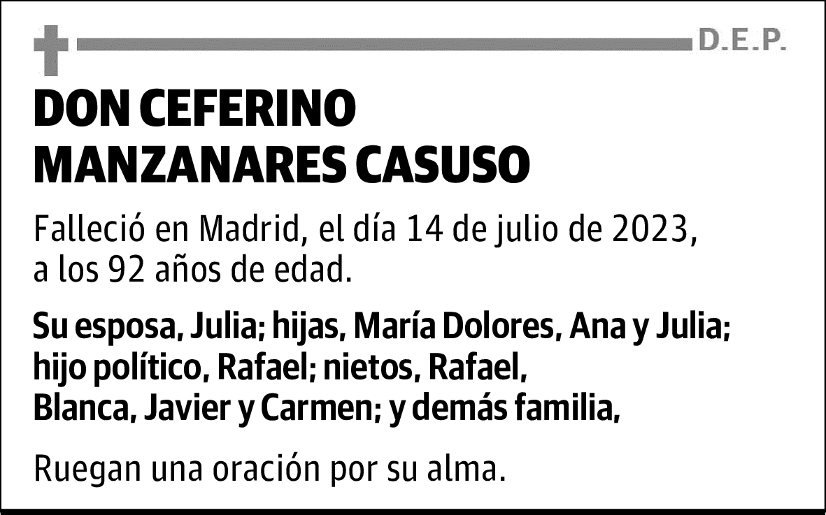 DON CEFERINO MANZANARES CASUSO