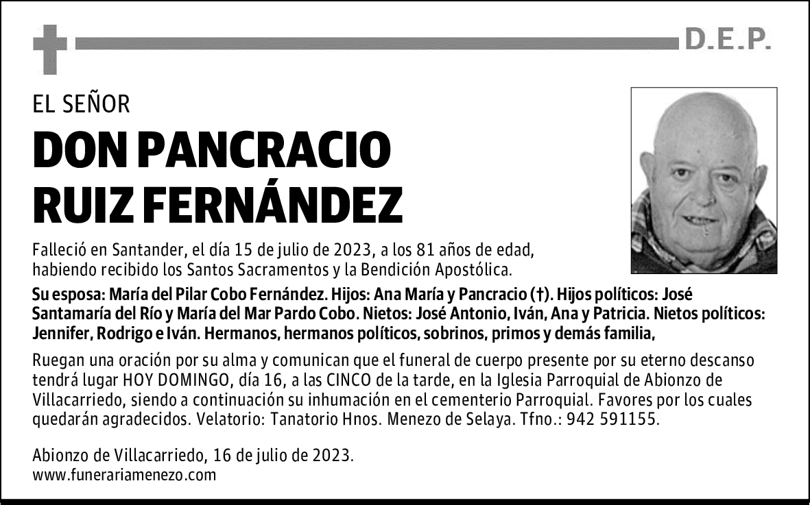 DON PANCRACIO RUIZ FERNÁNDEZ
