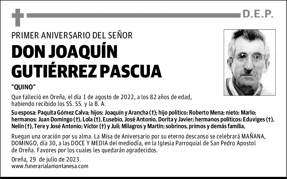 DON JOAQUÍN GUTIÉRREZ PASCUA