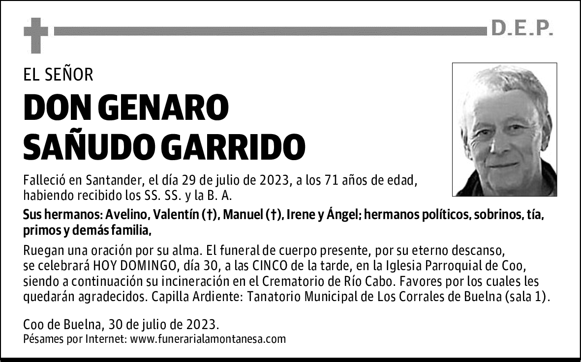 DON GENARO SAÑUDO GARRIDO