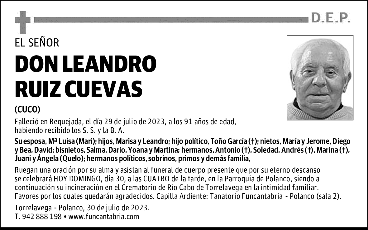 DON LEANDRO RUIZ CUEVAS