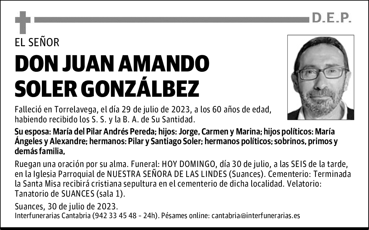 DON JUAN AMANDO SOLER GONZÁLBEZ