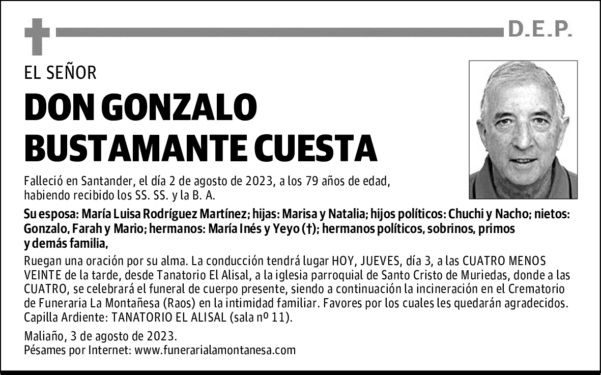DON GONZALO BUSTAMANTE CUESTA