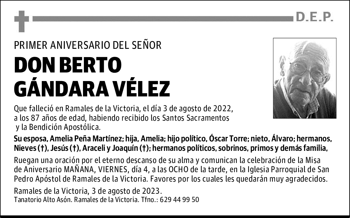 DON BERTO GÁNDARA VÉLEZ