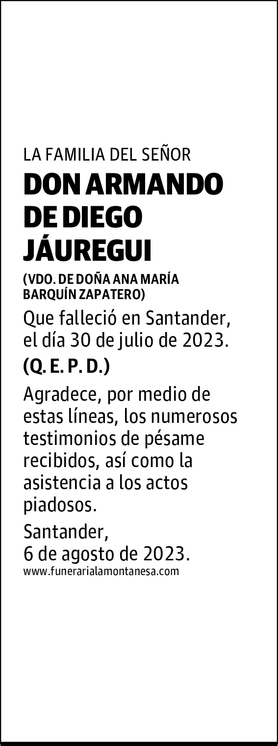 DON ARMANDO DE DIEGO JÁUREGUI