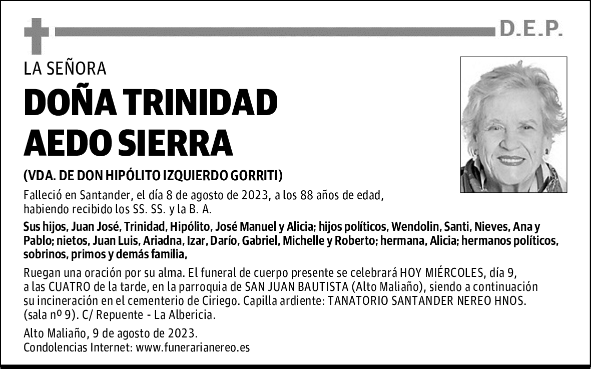 DOÑA TRINIDAD AEDO SIERRA