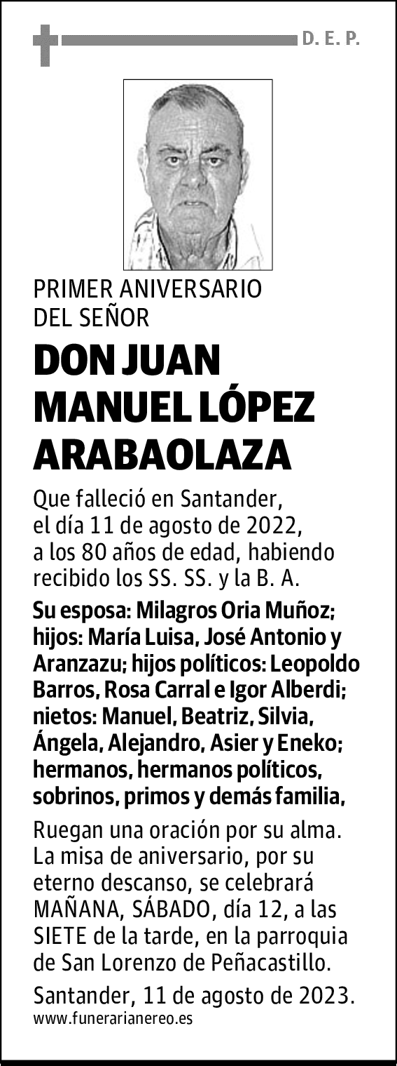 DON JUAN MANUEL LÓPEZ ARABAOLAZA